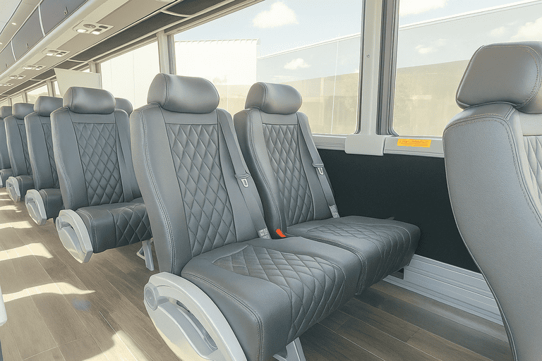interior of Charter Bus Rental Lafayette charter bus